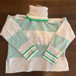 J Crew Striped turtleneck sweater in Supersoft yarn